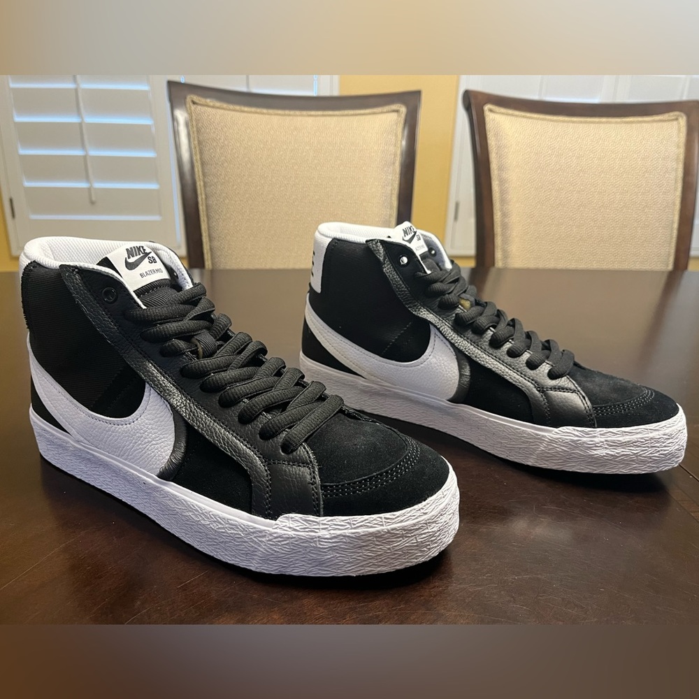 New Nike Zoom Blazer Mid SB Premium Black White Sneaker Shoes Size US 10 - Picture 1 of 13